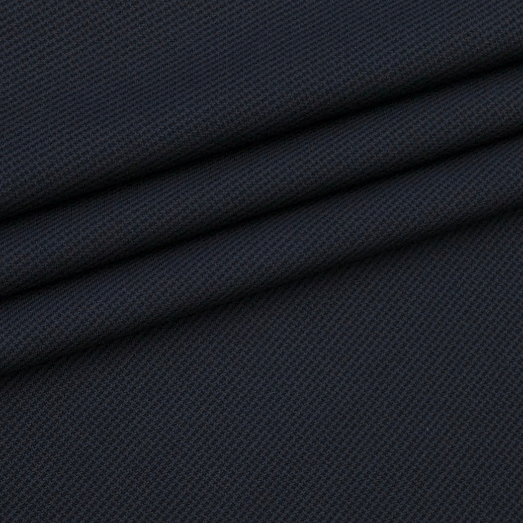 Trouser Fabric Donear Pure Cotton Zig Zag Colour Dark Midnight Grey Blue